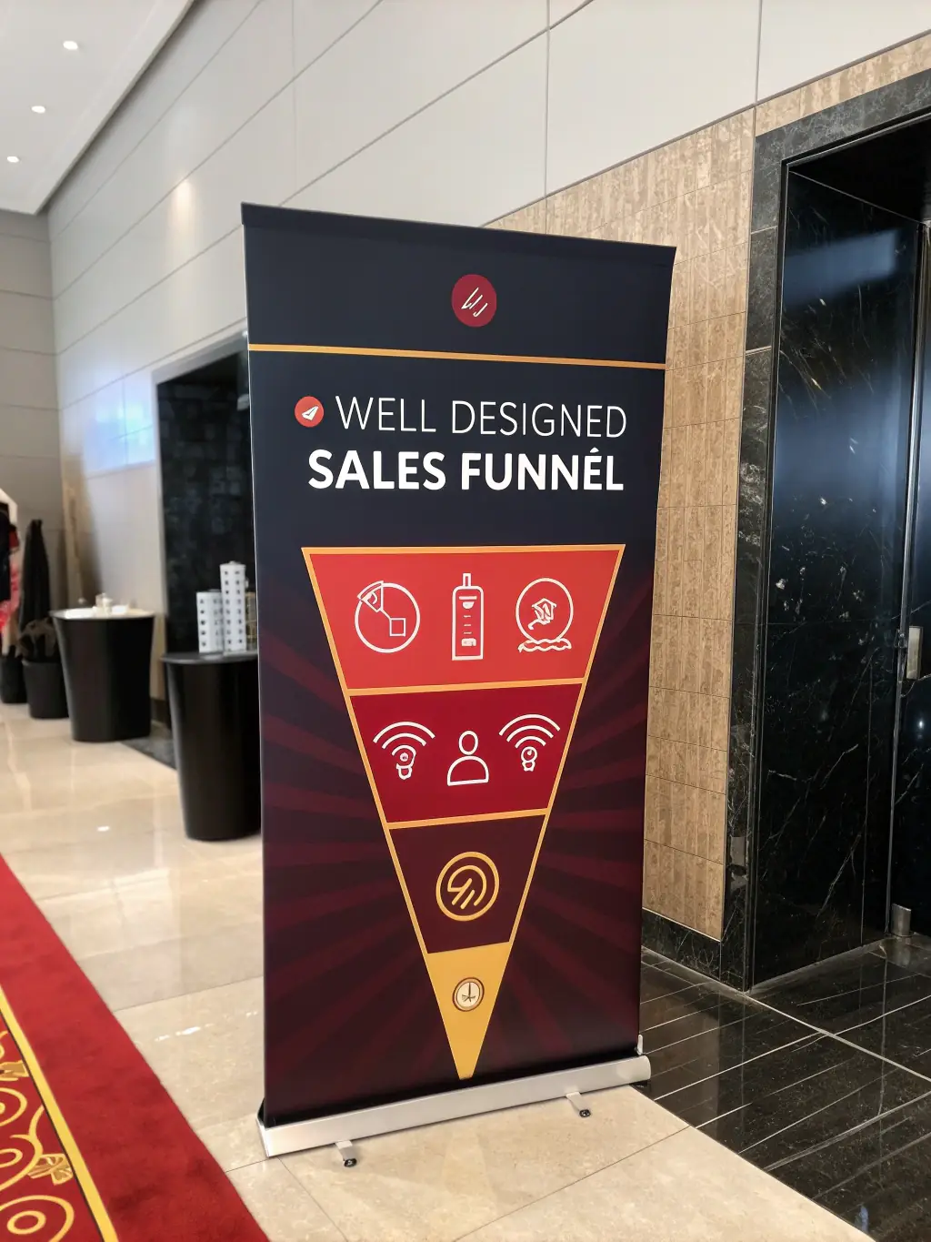 A visual representation of a sales funnel, illustrating the process of attracting, nurturing, and converting leads into customers.