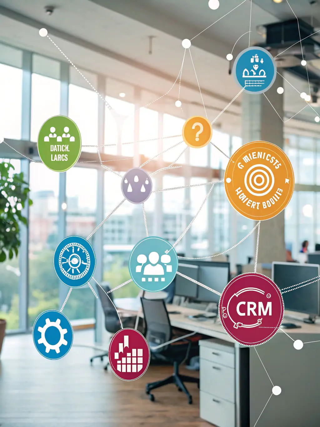 An illustration of a CRM system with automated workflows, highlighting the efficiency and organization it provides.