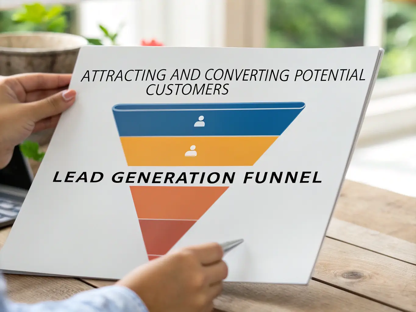 An image of a funnel diagram illustrating lead capture and nurturing process, symbolizing ZARX Agency's lead generation service.