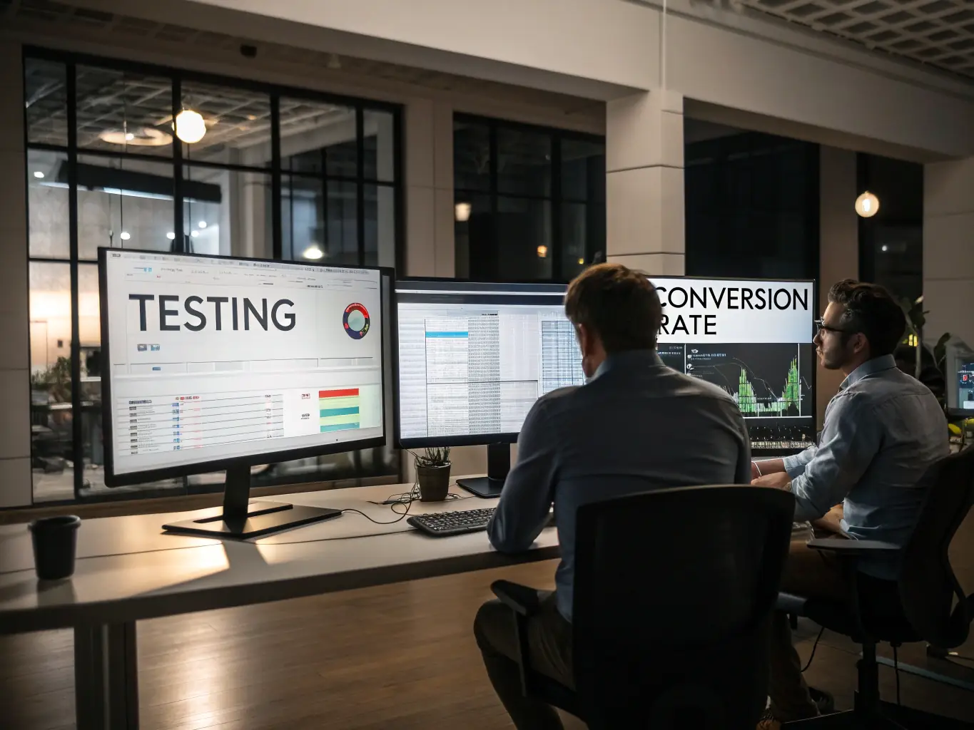 A visually appealing image showcasing A/B testing scenarios on a website, with clear indicators of conversion rate improvements.